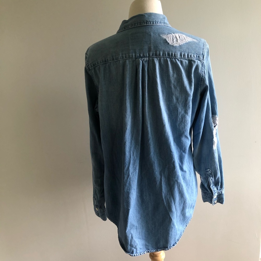 Mossimo ripped jean button up boyfriend fit